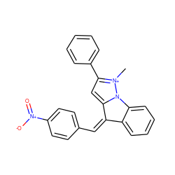 C[n+]1c(-c2ccccc2)cc2c(=Cc3ccc([N+](=O)[O-])cc3)c3ccccc3n21 ZINC000263591325