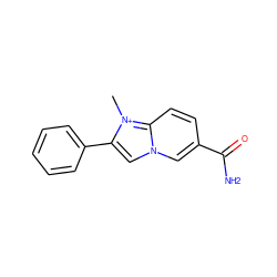 C[n+]1c(-c2ccccc2)cn2cc(C(N)=O)ccc21 ZINC000049110437