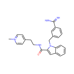 C[n+]1ccc(CCNC(=O)c2cc3ccccc3n2Cc2cccc(C(=N)N)c2)cc1 ZINC000012355153