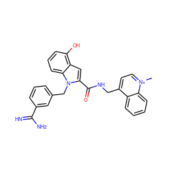 C[n+]1ccc(CNC(=O)c2cc3c(O)cccc3n2Cc2cccc(C(=N)N)c2)c2ccccc21 ZINC000013474304