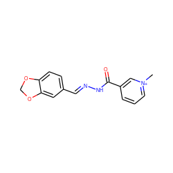 C[n+]1cccc(C(=O)N/N=C/c2ccc3c(c2)OCO3)c1 ZINC000000175591