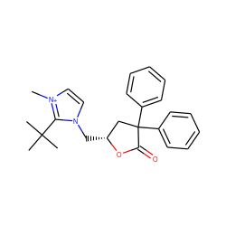 C[n+]1ccn(C[C@@H]2CC(c3ccccc3)(c3ccccc3)C(=O)O2)c1C(C)(C)C ZINC000013651162