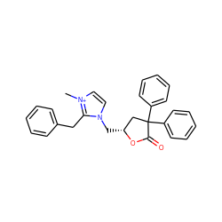 C[n+]1ccn(C[C@@H]2CC(c3ccccc3)(c3ccccc3)C(=O)O2)c1Cc1ccccc1 ZINC000013651164