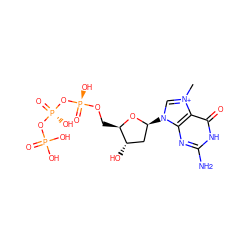C[n+]1cn([C@H]2C[C@H](O)[C@@H](CO[P@@](=O)(O)O[P@@](=O)(O)OP(=O)(O)O)O2)c2nc(N)[nH]c(=O)c21 ZINC000096904249