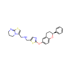 C1=C(CNCc2cnc(Oc3ccc4c(c3)CC[C@@H](c3ccccc3)O4)s2)N2CCCN=C2S1 ZINC000145587853