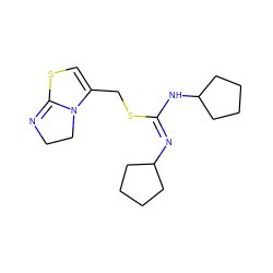 C1=C(CS/C(=N\C2CCCC2)NC2CCCC2)N2CCN=C2S1 ZINC000049841502