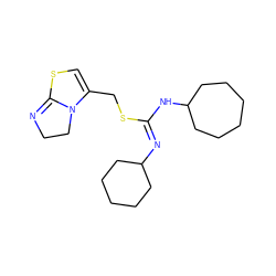 C1=C(CS/C(=N\C2CCCCC2)NC2CCCCCC2)N2CCN=C2S1 ZINC000049615335