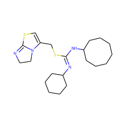 C1=C(CS/C(=N\C2CCCCC2)NC2CCCCCCC2)N2CCN=C2S1 ZINC000049850418