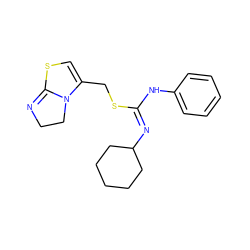 C1=C(CS/C(=N\C2CCCCC2)Nc2ccccc2)N2CCN=C2S1 ZINC000049850608