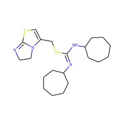 C1=C(CS/C(=N\C2CCCCCC2)NC2CCCCCC2)N2CCN=C2S1 ZINC000049563705