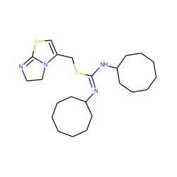 C1=C(CS/C(=N\C2CCCCCCC2)NC2CCCCCCC2)N2CCN=C2S1 ZINC000049841346