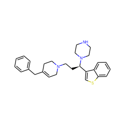 C1=C(Cc2ccccc2)CCN(CC[C@H](c2csc3ccccc23)N2CCNCC2)C1 ZINC000299821994