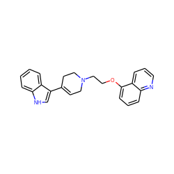 C1=C(c2c[nH]c3ccccc23)CCN(CCOc2cccc3ncccc23)C1 ZINC000013437405