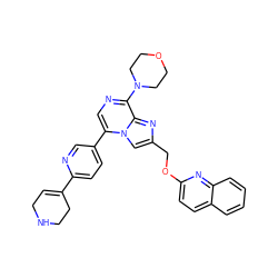 C1=C(c2ccc(-c3cnc(N4CCOCC4)c4nc(COc5ccc6ccccc6n5)cn34)cn2)CCNC1 ZINC001772623787