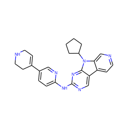 C1=C(c2ccc(Nc3ncc4c5ccncc5n(C5CCCC5)c4n3)nc2)CCNC1 ZINC000117685878