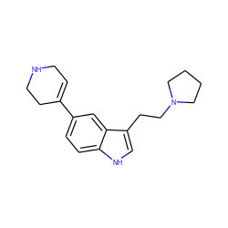 C1=C(c2ccc3[nH]cc(CCN4CCCC4)c3c2)CCNC1 ZINC000013589468