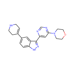 C1=C(c2ccc3[nH]nc(-c4cc(N5CCOCC5)ncn4)c3c2)CCNC1 ZINC000225560066