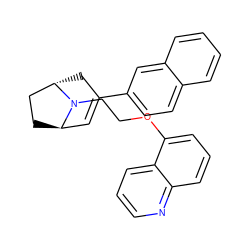 C1=C(c2ccc3ccccc3c2)C[C@H]2CC[C@H]1N2CCOc1cccc2ncccc12 ZINC000101019821