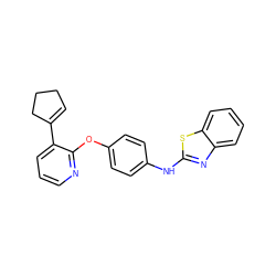 C1=C(c2cccnc2Oc2ccc(Nc3nc4ccccc4s3)cc2)CCC1 ZINC000144279551