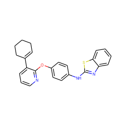 C1=C(c2cccnc2Oc2ccc(Nc3nc4ccccc4s3)cc2)CCCC1 ZINC000143078496