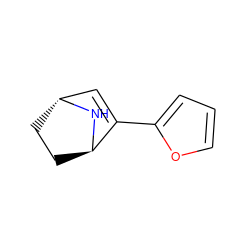 C1=C(c2ccco2)[C@H]2CC[C@H]1N2 ZINC000102923100