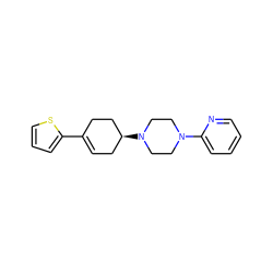 C1=C(c2cccs2)CC[C@@H](N2CCN(c3ccccn3)CC2)C1 ZINC000013890950