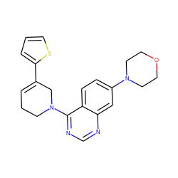 C1=C(c2cccs2)CN(c2ncnc3cc(N4CCOCC4)ccc23)CC1 ZINC000205112183