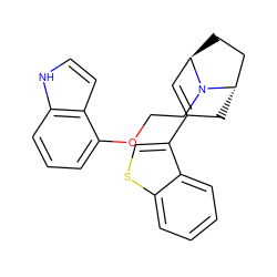 C1=C(c2csc3ccccc23)C[C@H]2CC[C@H]1N2CCOc1cccc2[nH]ccc12 ZINC000101019736