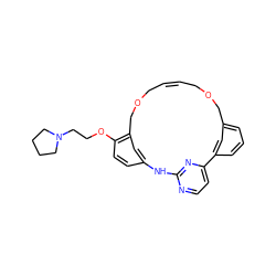 C1=C/COCc2cc(ccc2OCCN2CCCC2)Nc2nccc(n2)-c2cccc(c2)COC/1 ZINC000043153645