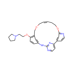 C1=C/COCc2cc(ccc2OCCN2CCCC2)Nc2nccc(n2)-c2ccnc(c2)OCC/1 ZINC000043201476