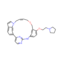 C1=C/Cn2ccc3ccc(cc32)-c2ccnc(n2)Nc2ccc(OCCN3CCCC3)c(c2)COC/1 ZINC000043198502