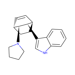 C1=C[C@H]2CC[C@H]1[C@@H](c1c[nH]c3ccccc13)[C@H]2N1CCCC1 ZINC000100658841