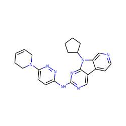 C1=CCN(c2ccc(Nc3ncc4c5ccncc5n(C5CCCC5)c4n3)nn2)CC1 ZINC000117684115