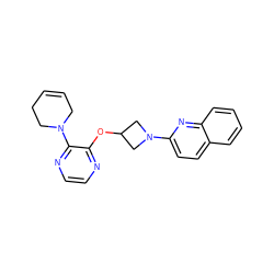 C1=CCN(c2nccnc2OC2CN(c3ccc4ccccc4n3)C2)CC1 ZINC000096168710