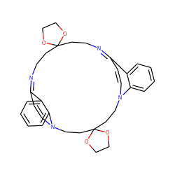 C1=CN2CCC3(CCN4C=CC(=NCCC5(CCN=C1c1ccccc12)OCCO5)c1ccccc14)OCCO3 ZINC000377845833