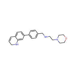 C1=Cc2ccc(-c3ccc(CNCCN4CCOCC4)cc3)cc2NC1 ZINC001772622480