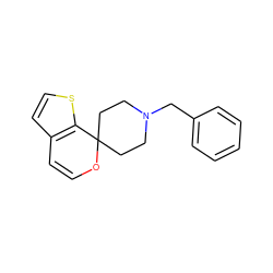 C1=Cc2ccsc2C2(CCN(Cc3ccccc3)CC2)O1 ZINC000095557644