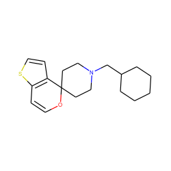 C1=Cc2sccc2C2(CCN(CC3CCCCC3)CC2)O1 ZINC000084654278