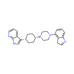 C1=Nc2cccc(N3CCN([C@H]4CC[C@@H](c5c[nH]c6ncccc65)CC4)CC3)c2C1 ZINC000101181790