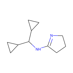 C1CN=C(NC(C2CC2)C2CC2)C1 ZINC000013862704