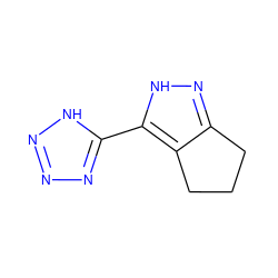 C1Cc2n[nH]c(-c3nnn[nH]3)c2C1 ZINC000038312374