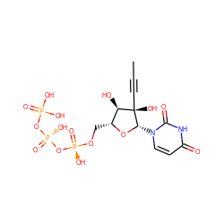 CC#C[C@@]1(O)[C@H](O)[C@@H](CO[P@](=O)(O)O[P@](=O)(O)OP(=O)(O)O)O[C@H]1n1ccc(=O)[nH]c1=O ZINC000146329249