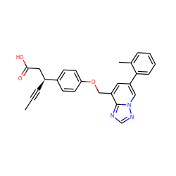 CC#C[C@@H](CC(=O)O)c1ccc(OCc2cc(-c3ccccc3C)cn3ncnc23)cc1 ZINC001772629530