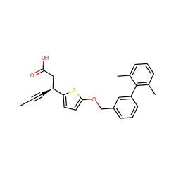 CC#C[C@@H](CC(=O)O)c1ccc(OCc2cccc(-c3c(C)cccc3C)c2)s1 ZINC001772630156