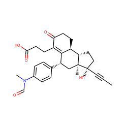 CC#C[C@]1(O)CC[C@H]2[C@@H]3CCC(=O)C(CCC(=O)O)=C3[C@@H](c3ccc(N(C)C=O)cc3)C[C@@]21C ZINC000082158373