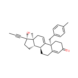 CC#C[C@]1(O)CC[C@H]2[C@@H]3CCC4=CC(=O)CC[C@]4(Cc4ccc(C)cc4)C3=CC[C@@]21C ZINC000013473931