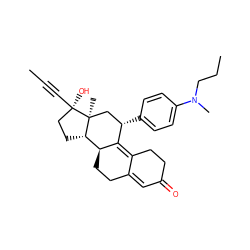 CC#C[C@]1(O)CC[C@H]2[C@@H]3CCC4=CC(=O)CCC4=C3[C@@H](c3ccc(N(C)CCC)cc3)C[C@@]21C ZINC000040950647