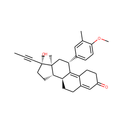 CC#C[C@]1(O)CC[C@H]2[C@@H]3CCC4=CC(=O)CCC4=C3[C@@H](c3ccc(OC)c(C)c3)C[C@@]21C ZINC000034802078