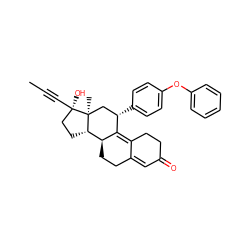 CC#C[C@]1(O)CC[C@H]2[C@@H]3CCC4=CC(=O)CCC4=C3[C@@H](c3ccc(Oc4ccccc4)cc3)C[C@@]21C ZINC000034802071