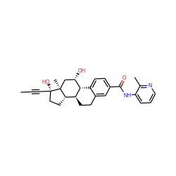 CC#C[C@]1(O)CC[C@H]2[C@@H]3CCc4cc(C(=O)Nc5cccnc5C)ccc4[C@H]3[C@@H](O)C[C@@]21C ZINC001772606295